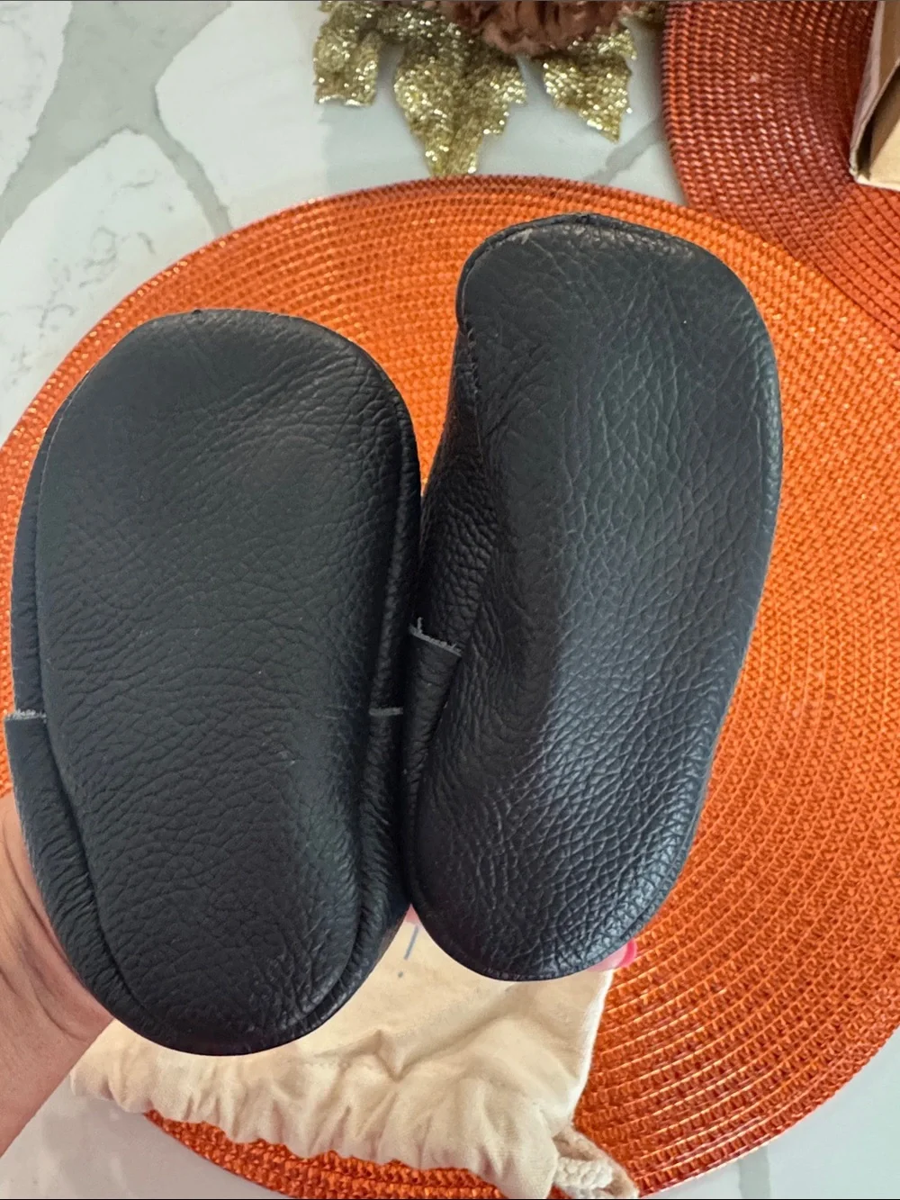 Black Leather T-Strap Baby Shoes